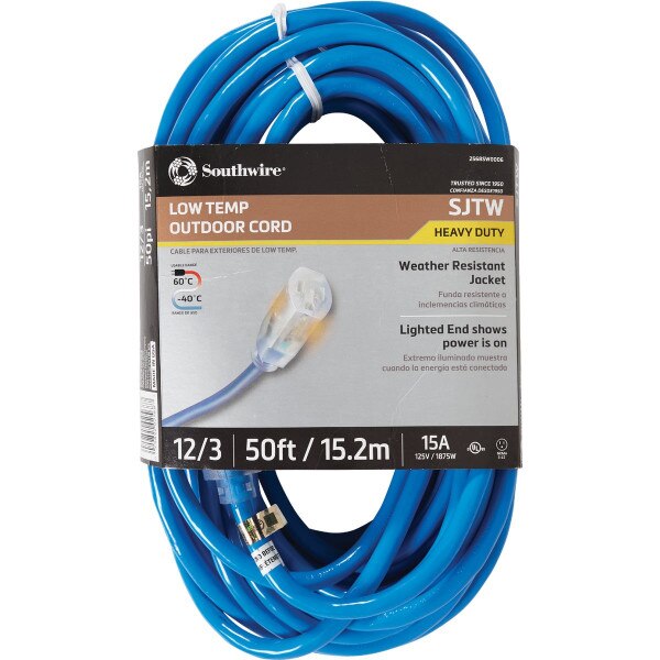 2568SW0006 Coleman Cable ColdFlex 50 Ft. 12/3 Cold Weather Extension Cord