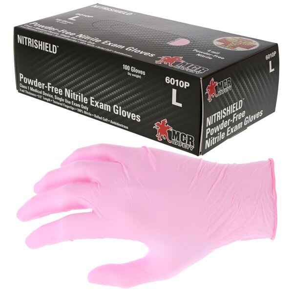 MCR Safety 6010PL Disposable Gloves NitriShield Large
